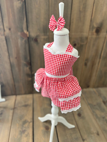 Ekose Vintage 3 lü set Kırmızı Ekose Vintage 3 lü set Kırmızı