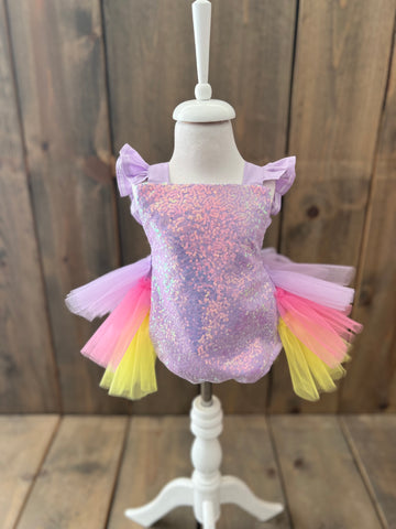 LILA UNICORN ROMPER KLASIK