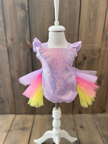 LILA UNICORN ROMPER KLASIK