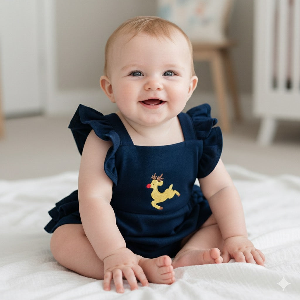 Bir yaş geyik nakışlı tulum