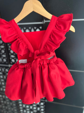 Nakışlı Klasik Tulum Kırmızı Yılbaşı temalı - Kurabiye adam