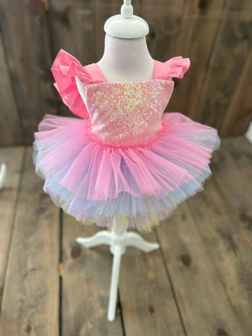 PEMBE UNICORN ROMPER ELBISE MODEL